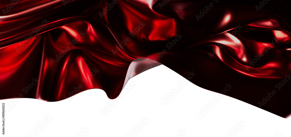 Obraz premium Luxurious abstract background with red silk fabric waves, perfect for design needs and concepts.