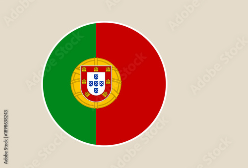 Circular Portugal flag vector icon with national coat of arms, a patriotic symbol for European travel and design. Free Download Circular Portugal flag vector icon with national coat of arms, a patriotic symbol for European travel and design. - GFXLoad