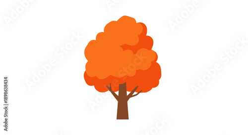 Autumn Tree Icon - Orange Foliage