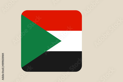 Free Download Flag of Sudan as a modern rounded square vector icon, isolated on a background for design and web use. - GFXLoad
