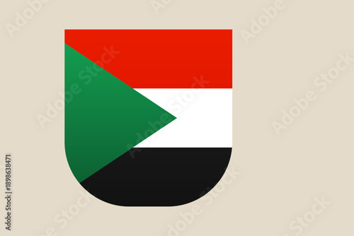 Sudanese National Flag as a shield emblem, a vector graphic illustration symbolizing the country's patriotism and identity. Free Download Sudanese National Flag as a shield emblem, a vector graphic illustration symbolizing the country's patriotism and identity. - GFXLoad