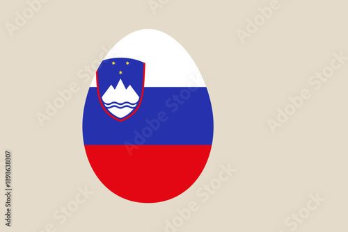 Patriotic Slovenian Flag Illustrated on an Easter Egg Shape for National Holidays in a Modern Vector Graphic Style.
