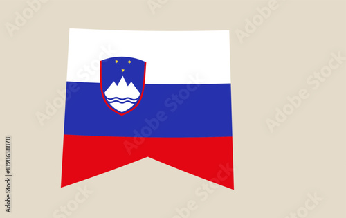 Slovenia Flag Vector Illustration in a unique bookmark shape representing the European nation with patriotic pride. Free Download Slovenia Flag Vector Illustration in a unique bookmark shape representing the European nation with patriotic pride. - GFXLoad