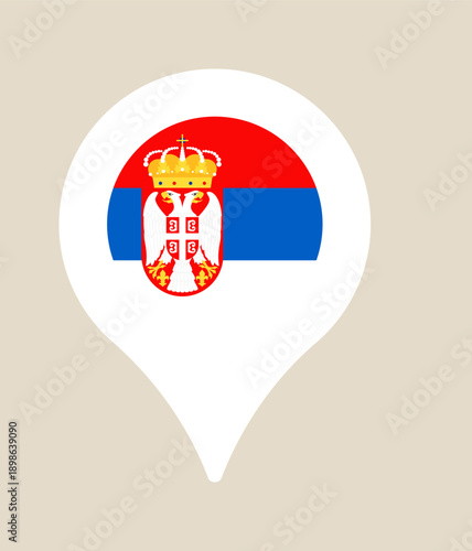 Serbian Flag with National Coat of Arms in a Map Pin, a Vector Icon for Location and Travel. Free Download Serbian Flag with National Coat of Arms in a Map Pin, a Vector Icon for Location and Travel. - GFXLoad
