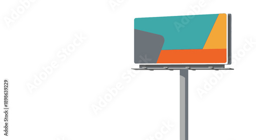 Blank Billboard on White Background - Modern Advertising Space