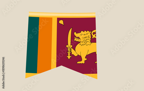 Sri Lanka flag vector illustrated as a vertical hanging banner for a patriotic national holiday celebration.