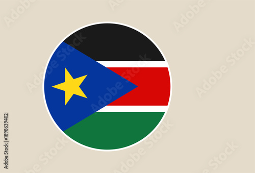 Free Download South Sudanese National Flag Illustrated in a Clean Circular Icon on a Simple Isolated Background for Patriotic Use. - GFXLoad