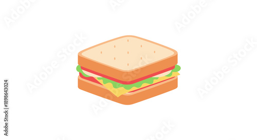Fresh Sandwich Icon - Healthy Lunch Food Illustration