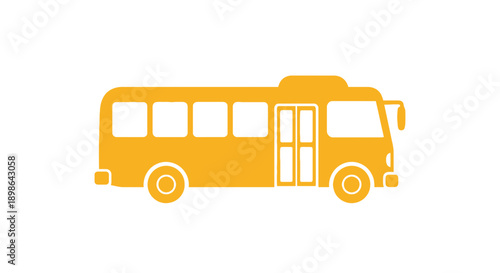 Orange Bus Icon on White Background