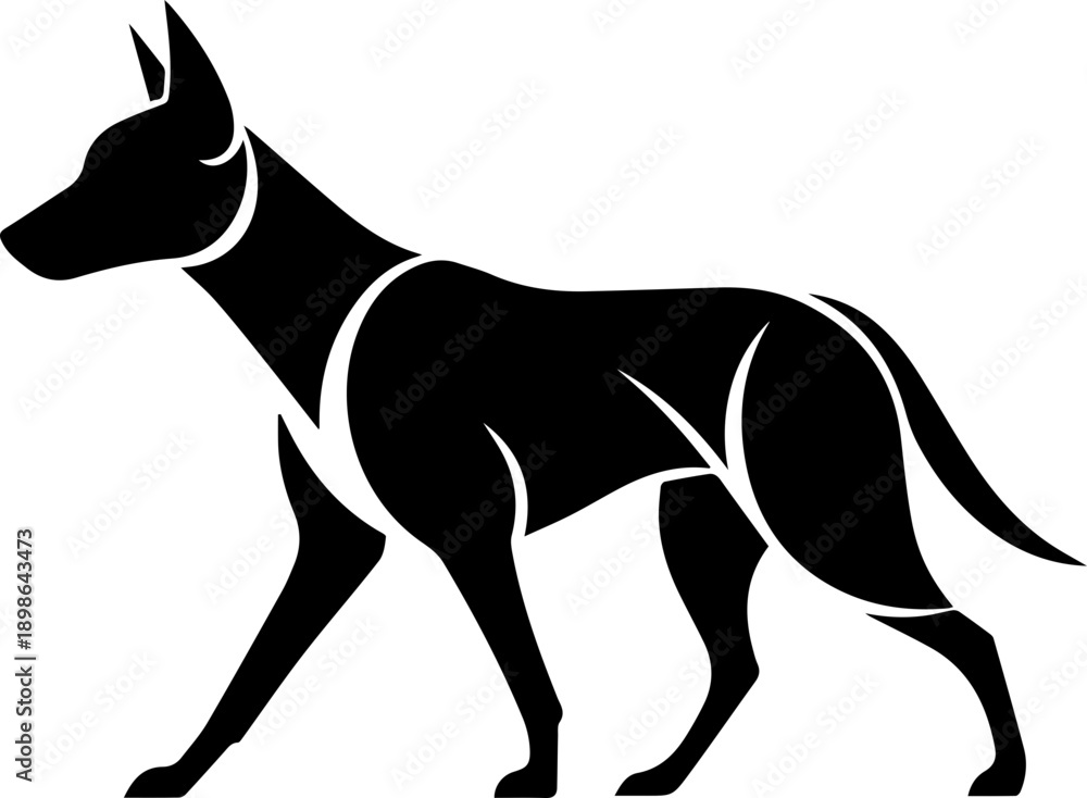 Obraz premium Striking Doberman silhouette with sleek, modern lines - Perfect for branding, logos, and pet-related designs that demand strength and elegance