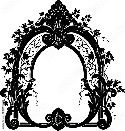 Elegant floral frame design with ornate details and classic botanical accents, perfect for invitations and vintage-inspired projects with charming appeal