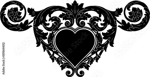 Elegant vintage heart vector design element for Valentine's Day cards, wedding invitations, and romantic scrapbooking projects with a touch of timeless beauty