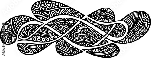 Intricate organic flowing abstract pattern with tribal and mandala inspired decorative elements for unique design projects
