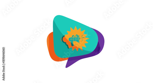 Creative Idea Lightbulb Speech Bubble Icon