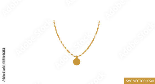 Minimalist Gold Chain Necklace with Round Pendant