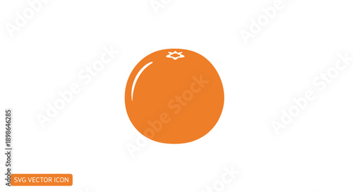 Orange fruit icon, vector graphic, simple flat design
