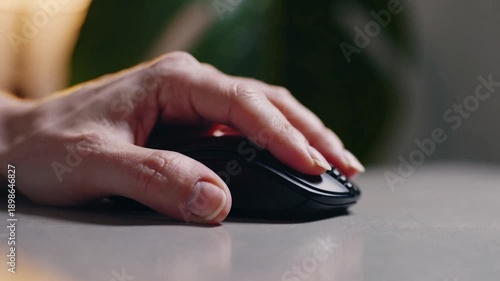 Close-up of Hand Using a Computer Mouse