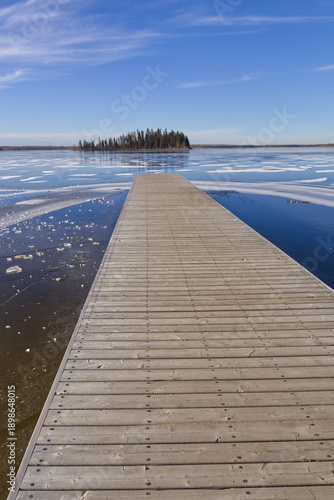 Frozen Astotin Lake in the Autumn