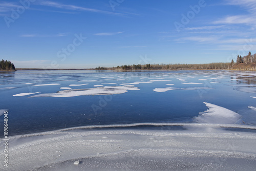 Frozen Astotin Lake in the Autumn