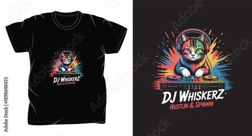 cat graphic vector art-t shirt design print template