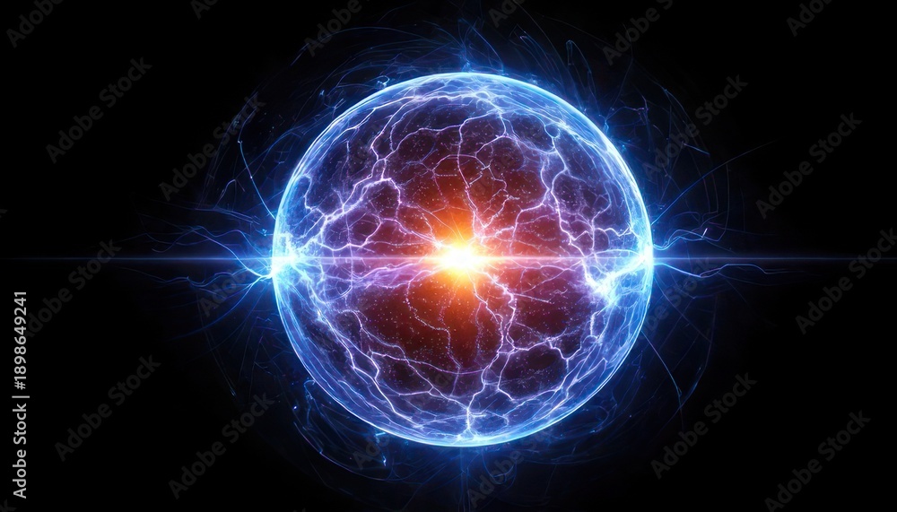 Fototapeta premium Captivating Energy Orb - A Mesmerizing Display of Power and Light.