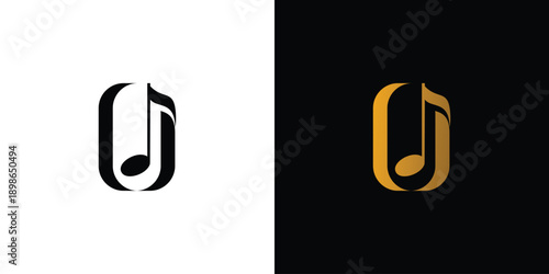 Modern and elegant O initials music logo design