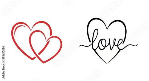 Intertwined heart symbols for love and romance designs