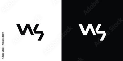 Modern and unique letter WS initials logo design