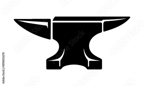Icon anvil for blacksmith. Symbol blacksmith logo. Sign silhouette anvil. Heavy industry. Vector illustration