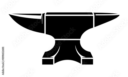 Icon anvil for blacksmith. Symbol blacksmith logo. Sign silhouette anvil. Heavy industry. Vector illustration