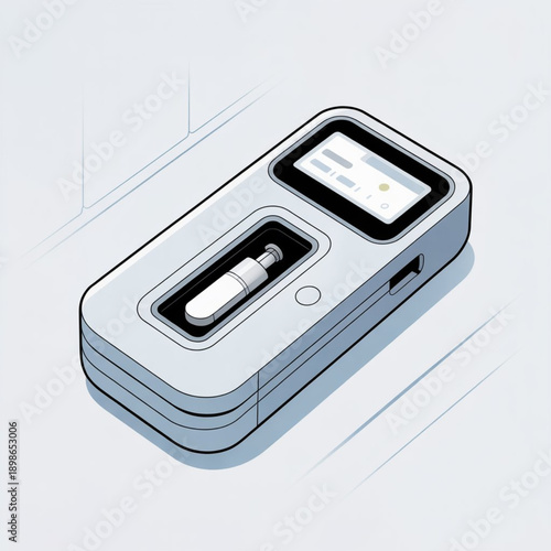 Handheld Blood Analyzer POCT Vector