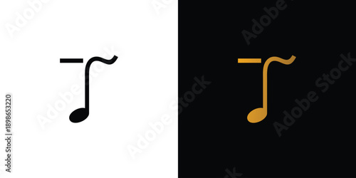 simple and unique T initials music logo design