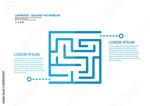 Labyrinth - solving the problem, infographic template vector illustration