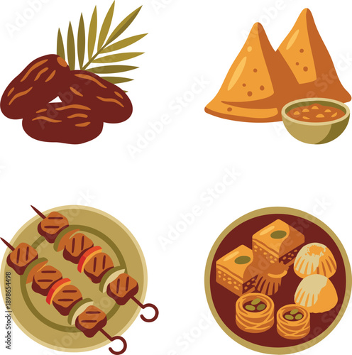 A vibrant illustration of traditional Indian sweets and snacks for a festive celebration