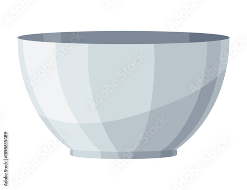 Elegant ceramic vessel, Empty glossy white dish, Smooth glazed porcelain container with gentle curves, Minimalist ceramic bowl with clean background suitable for styling