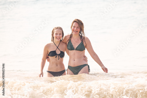 two young women on the beach