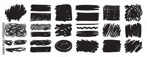 doodle sketch pen and scrible set isolated on white background. Hand drawn brush shapes freehand collection