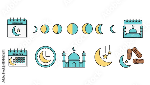Islamic Symbols and Icons Collection.