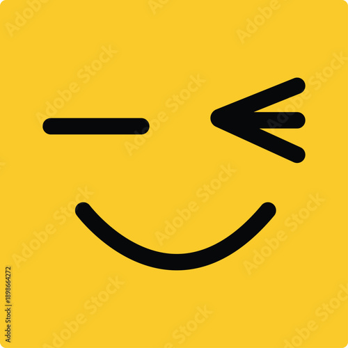Yellow emoji winking with a smile emoticon face
