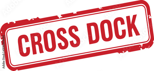 Red cross dock rubber stamp on white background