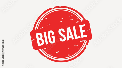 Red Stamp with Bold Text Indicating Big Sale Event Graphic Illustration