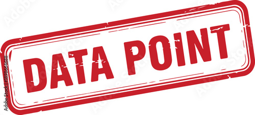 Red data point stamp on white background  information concept