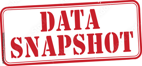Red data snapshot stamp with white background and rounded corners