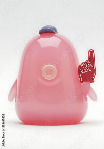 Cute 3D Blob Mascot Character Soft Cartoon Style isolated white background