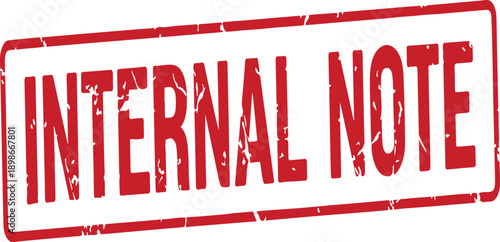 Red grungy internal note stamp on white background for business communication