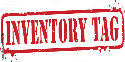 Red grungy inventory tag stamp on white background  stock vector
