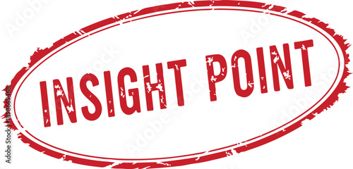 Red Insight Point stamp with oval border and distressed texture