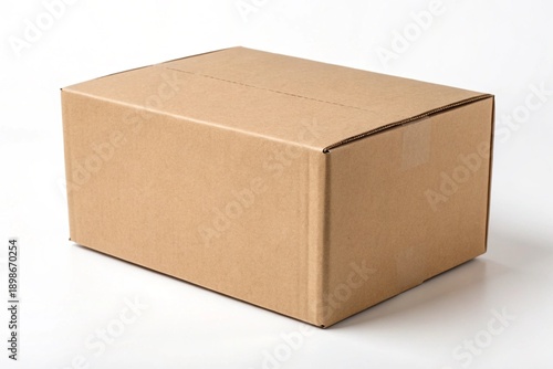 Brown Cardboard Box Isolated on White Background