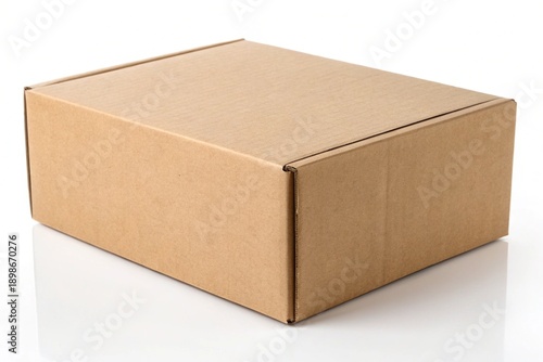 Brown Cardboard Box Packaging Isolated on White Background