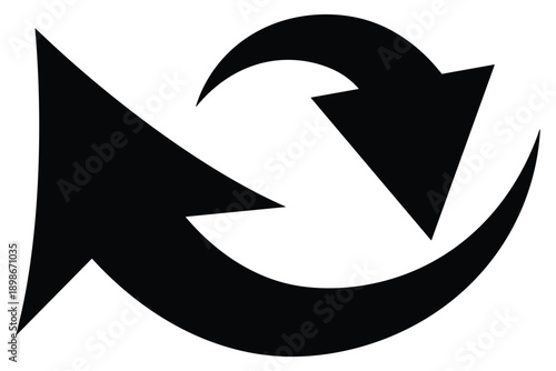Black curved isolated arrow icon on white background. black  arrowhead vector icons. Isolated black curved arrow icon set. Simple black curved arrow icon pointing left. Long curved hand drawn arrow .